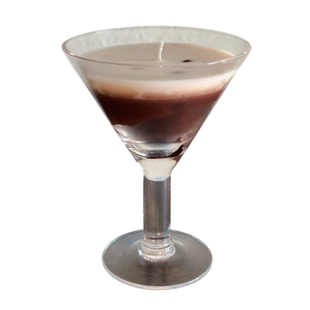 Large Espresso Martini Candle in Glass Cocktail Cup – New